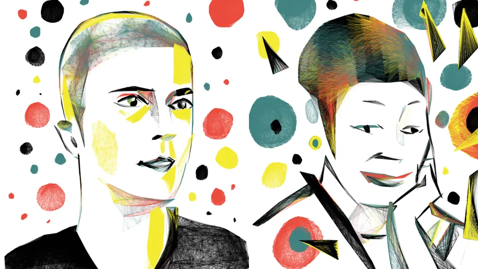 Tablet portrait drawing re-animated stroke by stroke