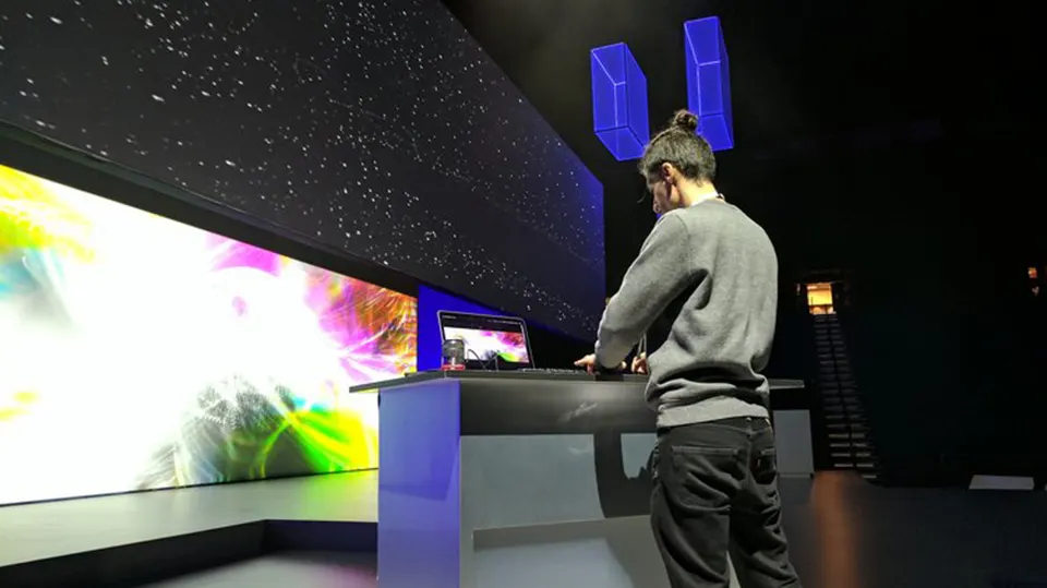 Live drawing projected on a huge stage at IBM Watson Amplify, Las Vegas