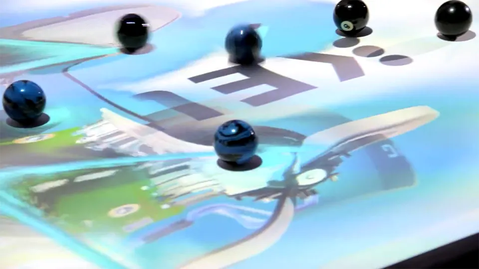 Interactive projection on a swimming pool for Keurig